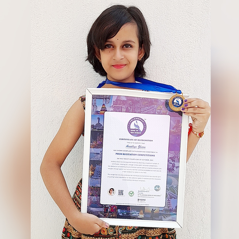 telangana book of records - Aradhya Ghara